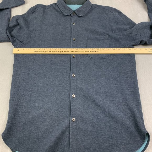 Lululemon Mens Shirt XL Blue Flannel Soft Knit Overshirt Button Up Long Sleeve - Picture 2 of 7